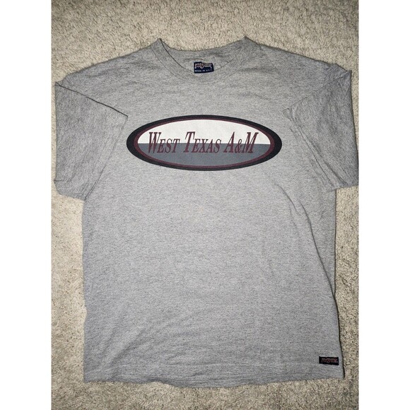 Jansport Vintage West Texas AM T-Shirt Gray Large - Picture 1 of 3